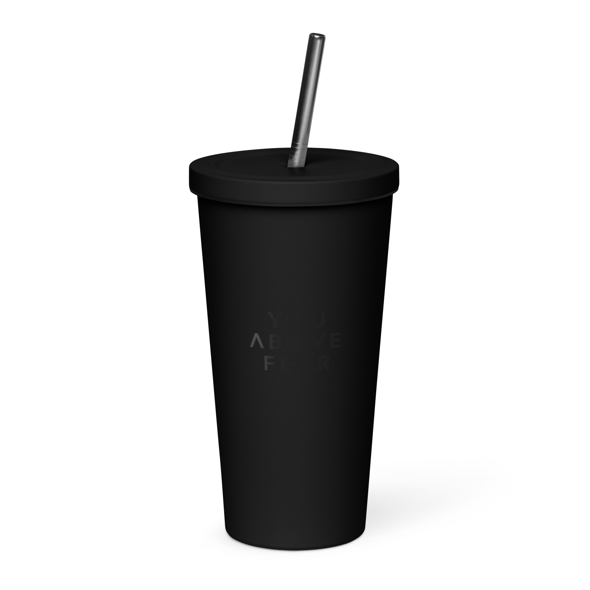 Insulated tumbler with a straw